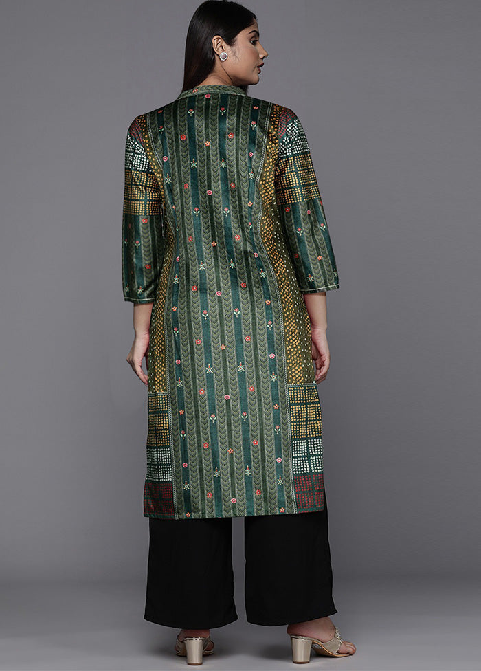 Green Readymade Velvet Kurti Cheap Pick A Best