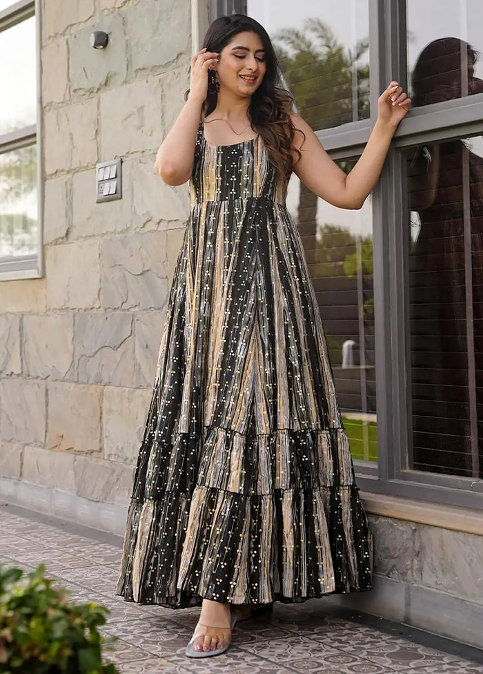 Grey Readymade Rayon Long Gown Discount Largest Supplier