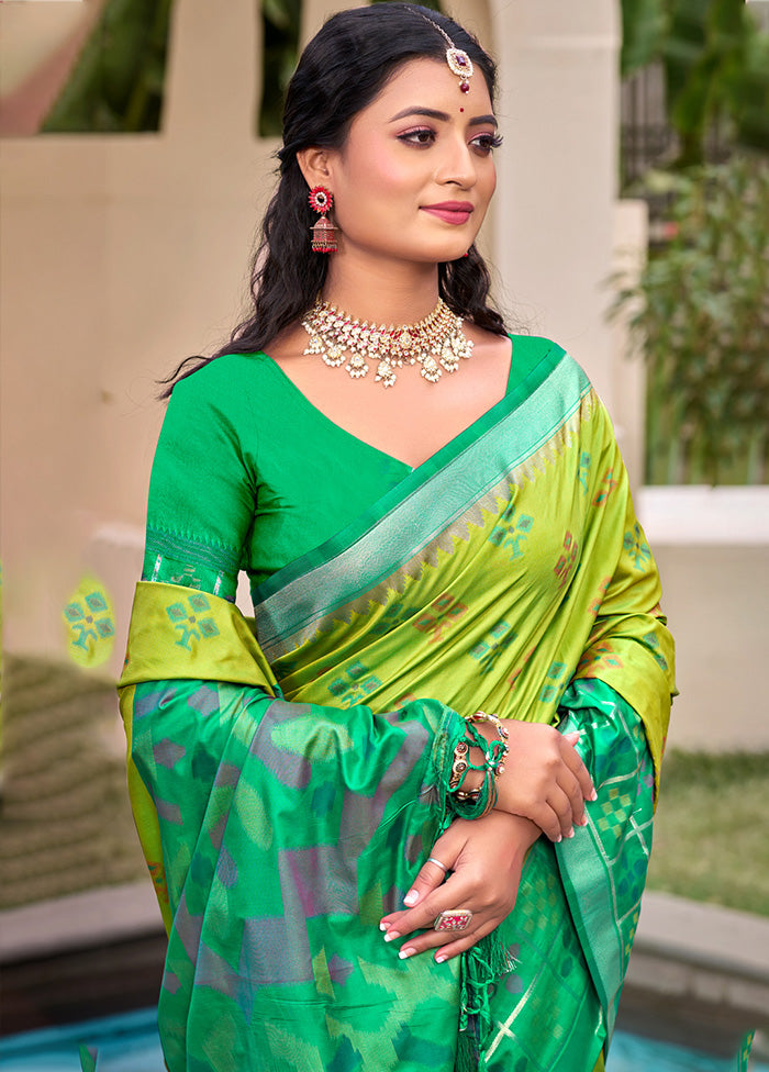 Light Green Spun Silk Saree With Blouse Piece Discount Countdown Package