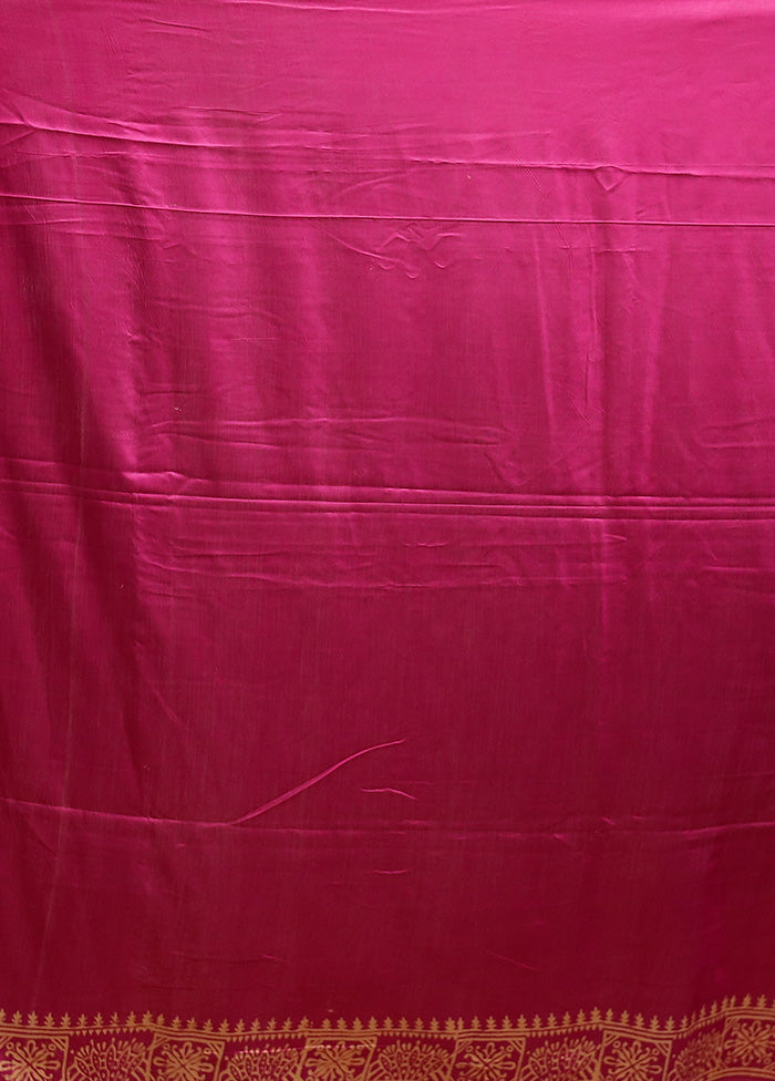 Pink Printed Silk Saree Without Blouse Piece Cheap Pick A Best