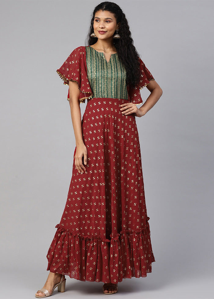 Maroon Readymade Georgette Kurti Where To Buy