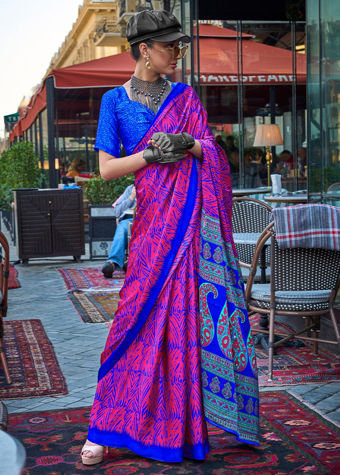 Multicolor Satin Silk Saree With Blouse Piece Genuine Online