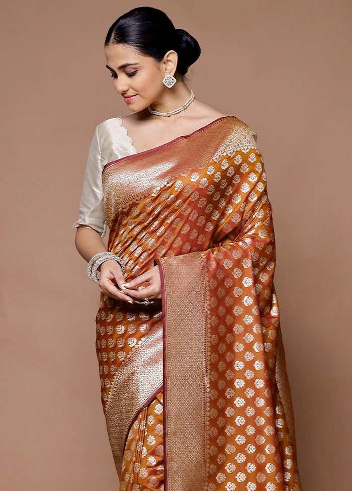 Orange Uppada Silk Saree With Blouse Piece Discount Wiki