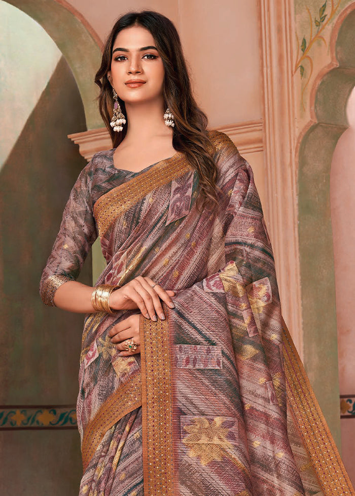 Multicolor Spun Silk Saree With Blouse Piece Shop For Cheap Online