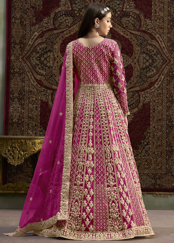 Pink Semi Stitched Net Dupatta Indian Dress Outlet Finishline