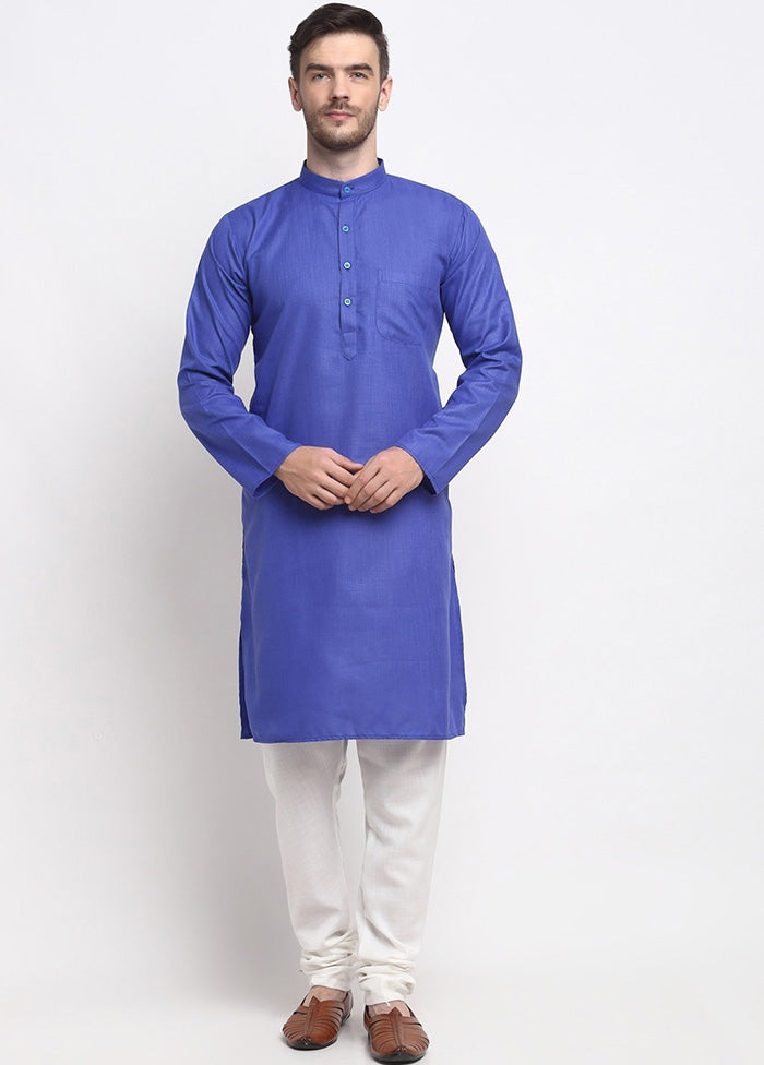 Royal Blue Cotton Kurta And Pajama Set Outlet Best Place