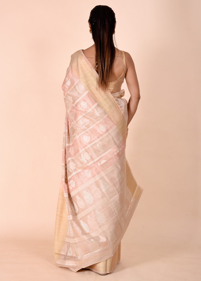 Pink Tissue Silk Saree With Blouse Piece Cheapest For Sale