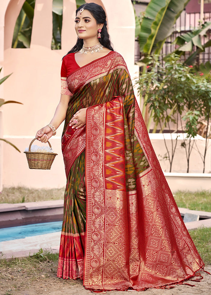 Brown Spun Silk Saree With Blouse Piece Discount Shop Offer