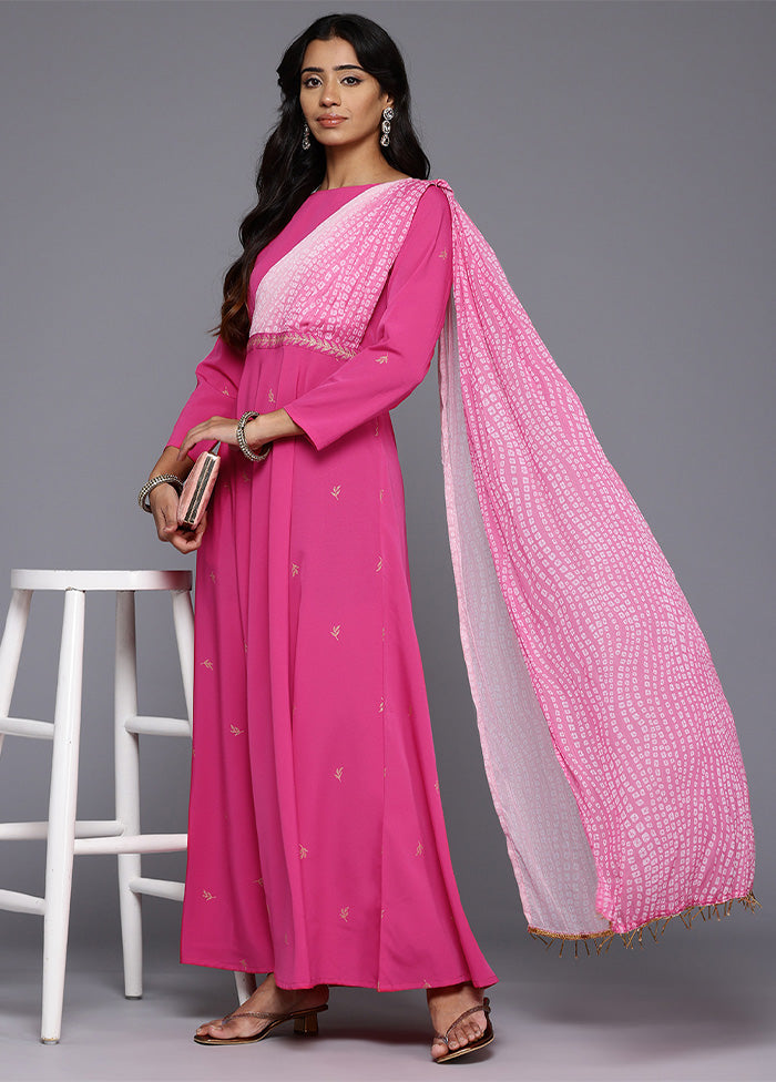 Pink Readymade Polyester Indian Dress Cheap Sale Release Dates