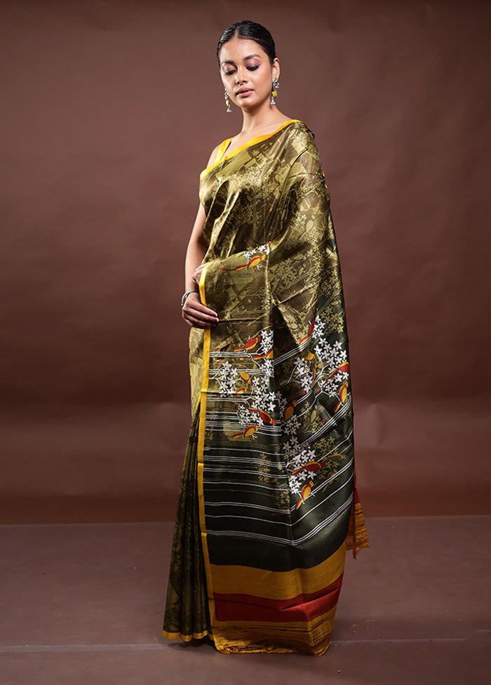 Multicolor Printed Pure Silk Saree Without Blouse Piece Buy Cheap Explore