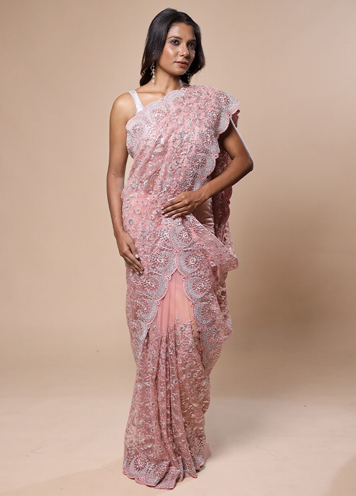 Pink Pure Handloom Silk Saree With Blouse Piece Official Cheap Online