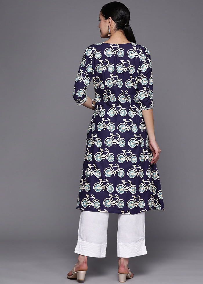 Blue Pure Readymade Cotton Kurti Outlet Cheap Pice