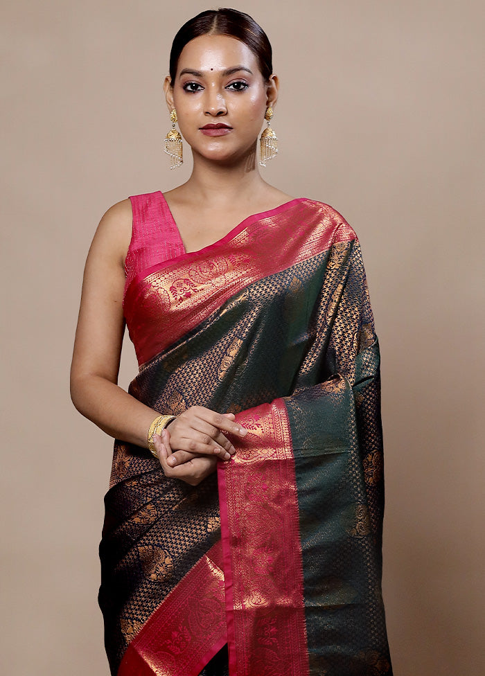 Green Kanjivaram Silk Saree With Blouse Piece Eastbay Online