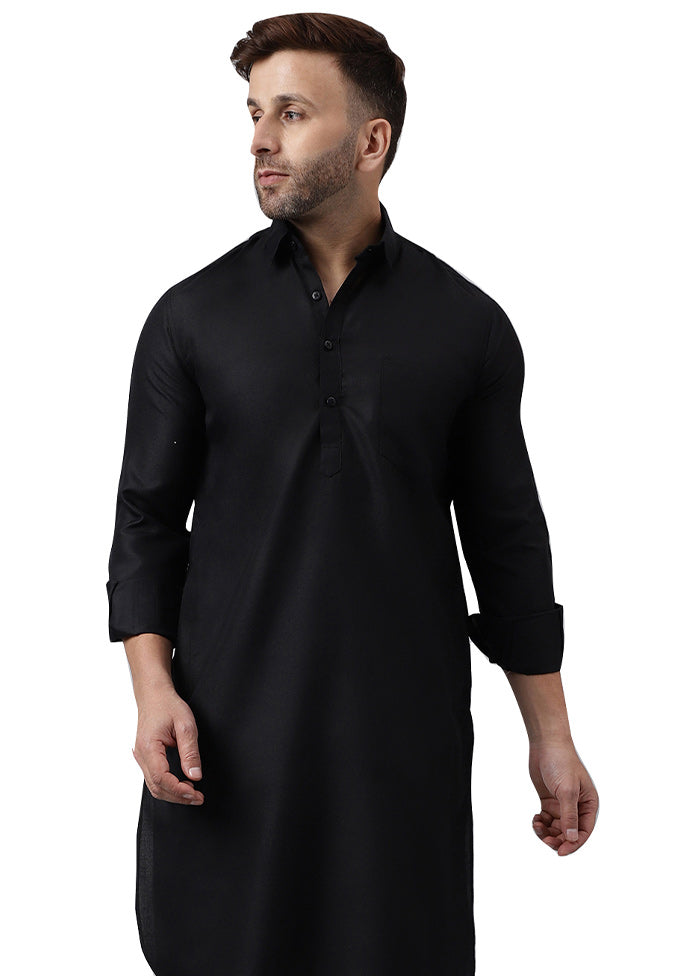 2 Pc Black Viscose Kurta Pajama Set Cheapest Pice Cheap Pice