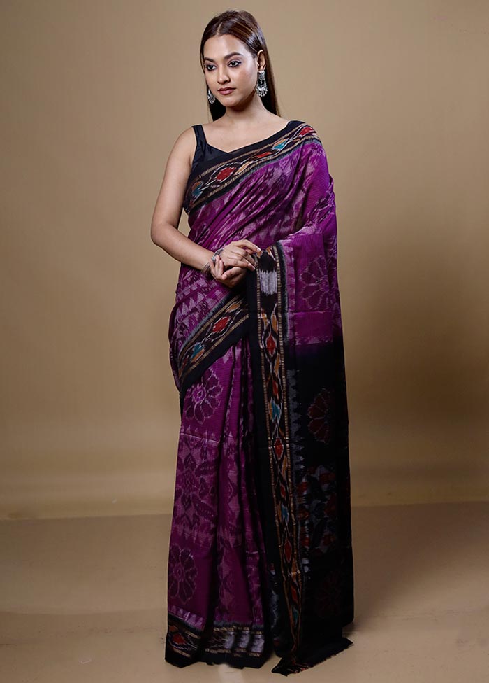 Violet Pure Cotton Saree With Blouse Piece Discount Many Kinds Of