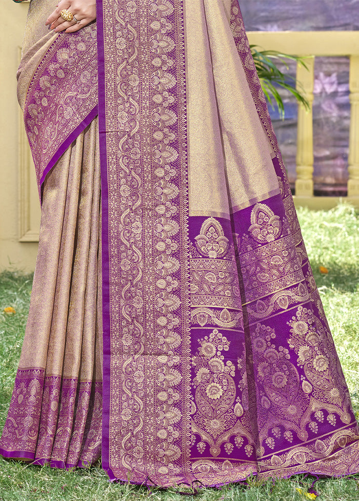 Grey Spun Silk Saree With Blouse Piece Cost Cheap Online