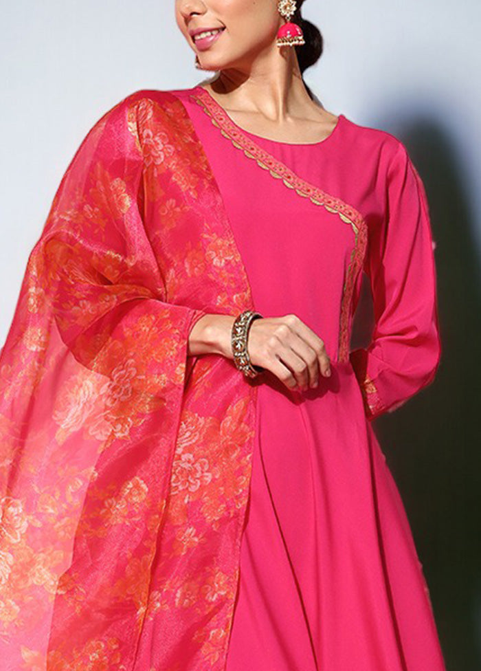 Pink Readymade Silk Indian Dress Cheap Sale Collections