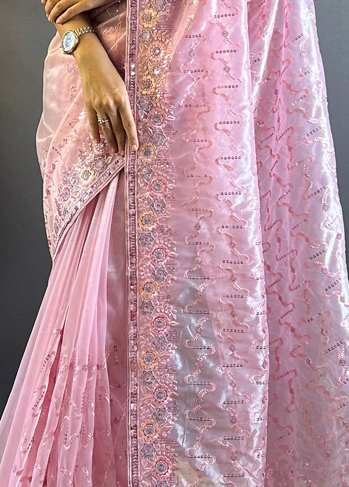 Pink Net Net Saree With Blouse Piece Tumblr Cheap Pice