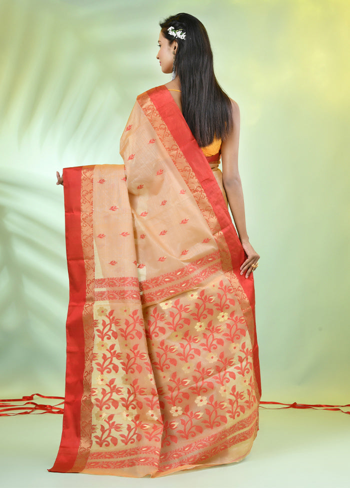 Beige Tussar Silk Texture Motifs Woven Saree Without Blouse Piece Clearance Official