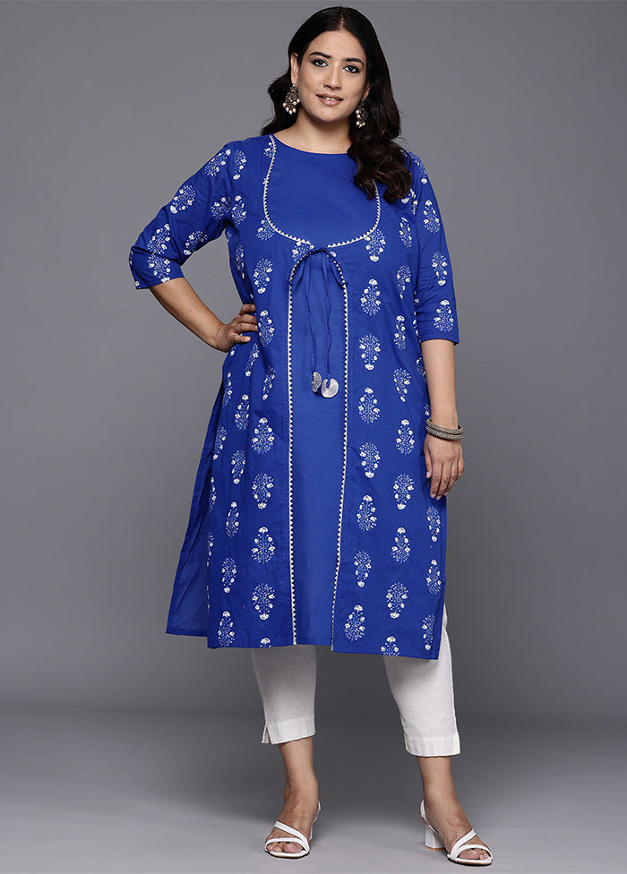 Blue Readymade Cotton Kurti New Arrival Cheap Online