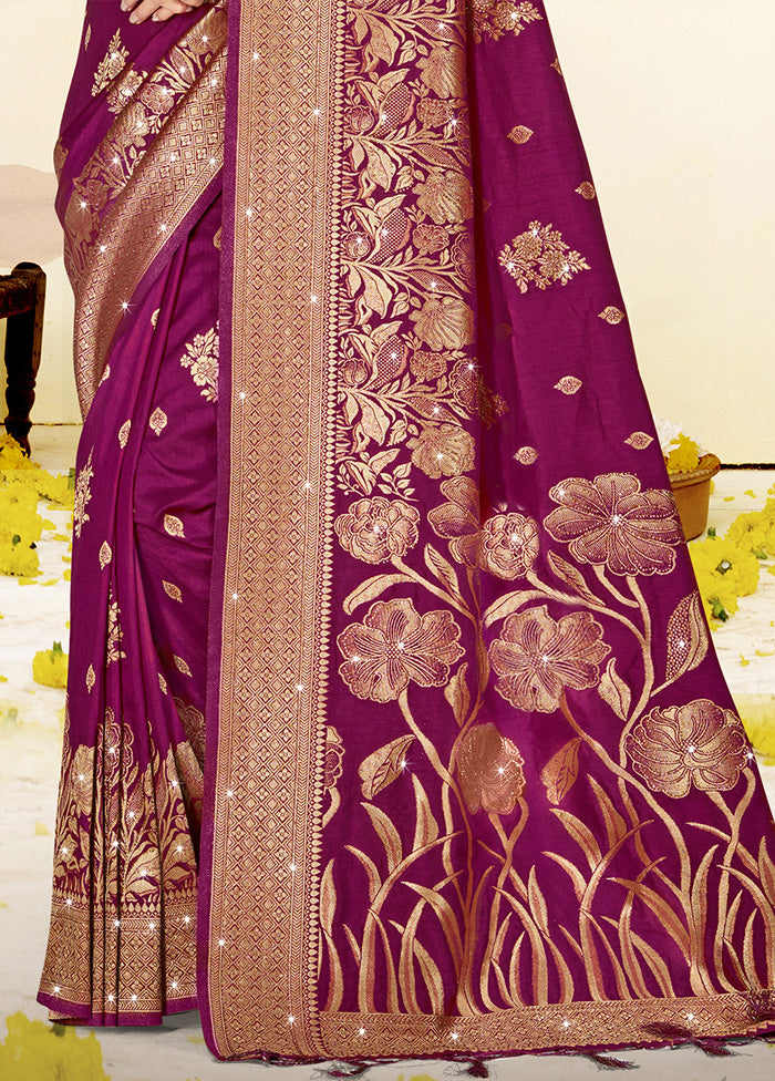 Wine Spun Silk Saree With Blouse Piece Buy Cheap Extremely