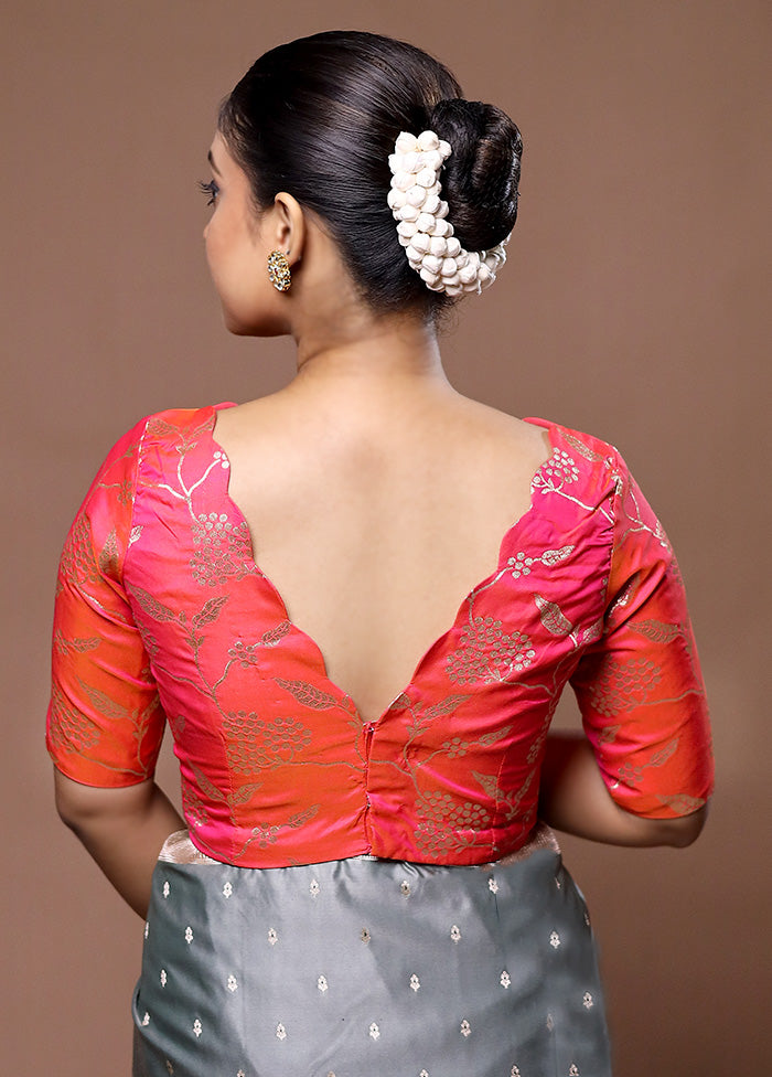 Peach Brocade Designer Blouse Footlocker For Sale