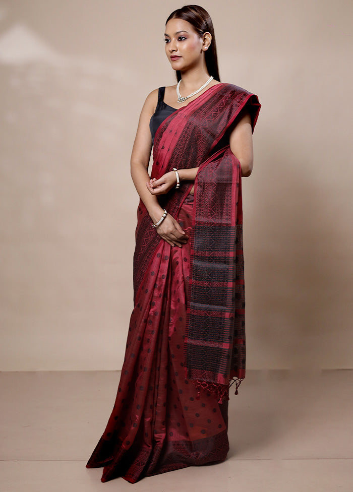 Pink Dupion Silk Saree With Blouse Piece Cheap Sale View