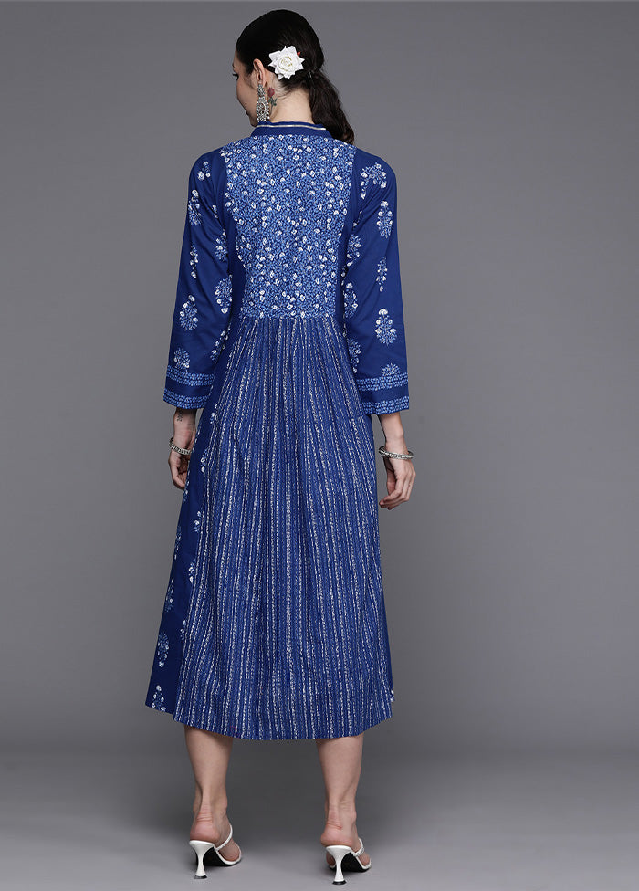 Indigo Blue Readymade Cotton Indian Dress Shop For Sale