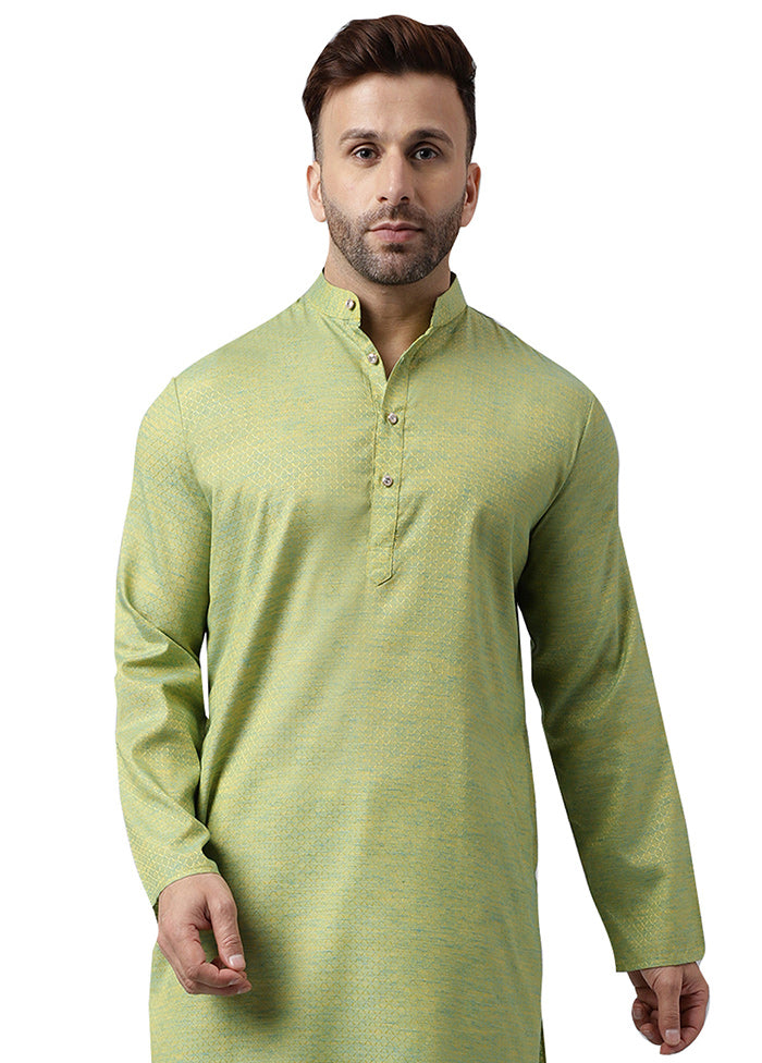 Pista Green Silk Jacquard Kurta Comfortable Cheap Pice