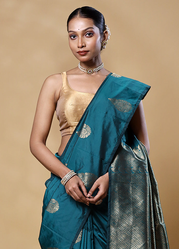 Sea Green Kanjivaram Silk Saree With Blouse Piece Buy Cheap Cheapest Pice