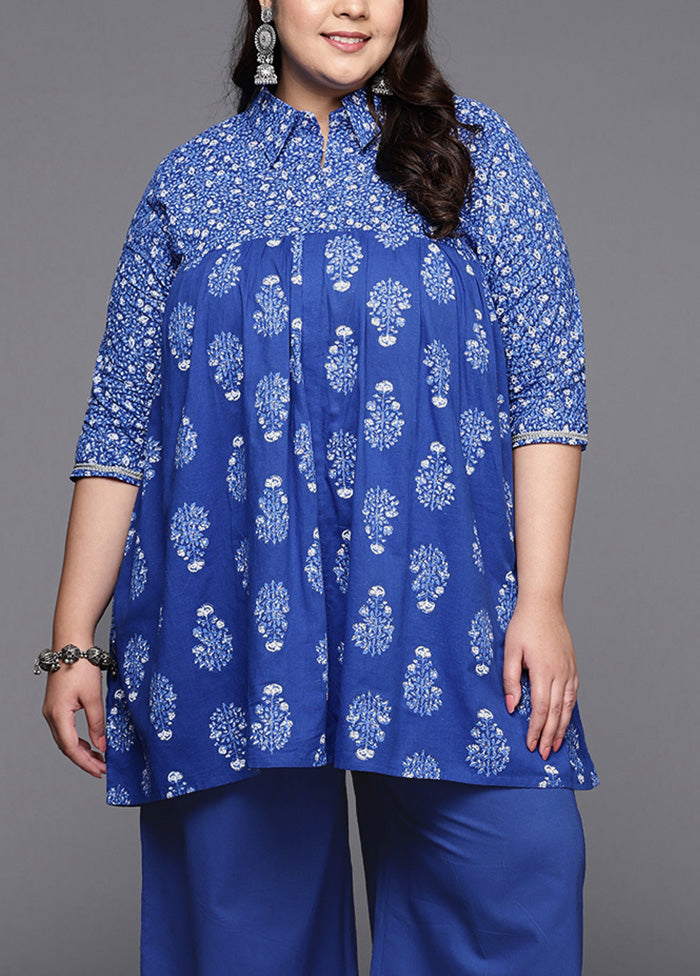 2 Pc Indigo Blue Pure Readymade Cotton Kurti Set Free Shipping Release Dates