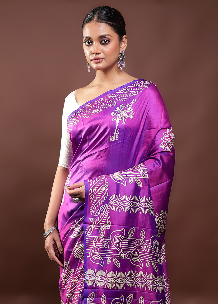 Purple Pure Bishnupuri Silk Saree Without Blouse Piece Buy Cheap Wide Range Of