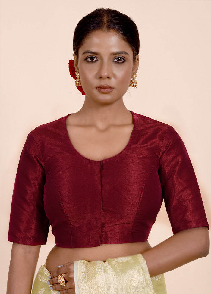 Maroon Dupion Silk Designer Blouse Sale Genuine