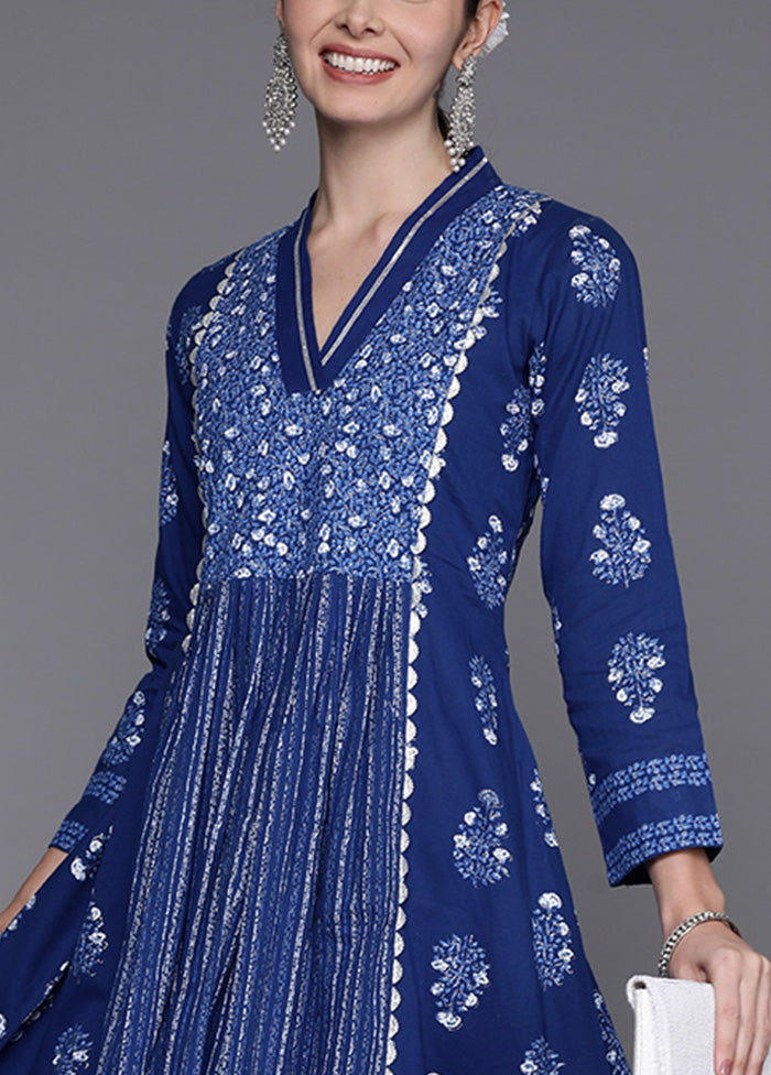 Indigo Blue Readymade Cotton Indian Dress Shop For Sale