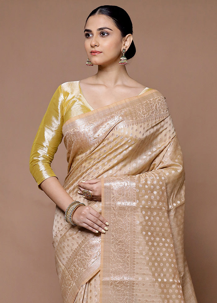 Golden Kora Silk Saree With Blouse Piece New Arrival Cheap Online