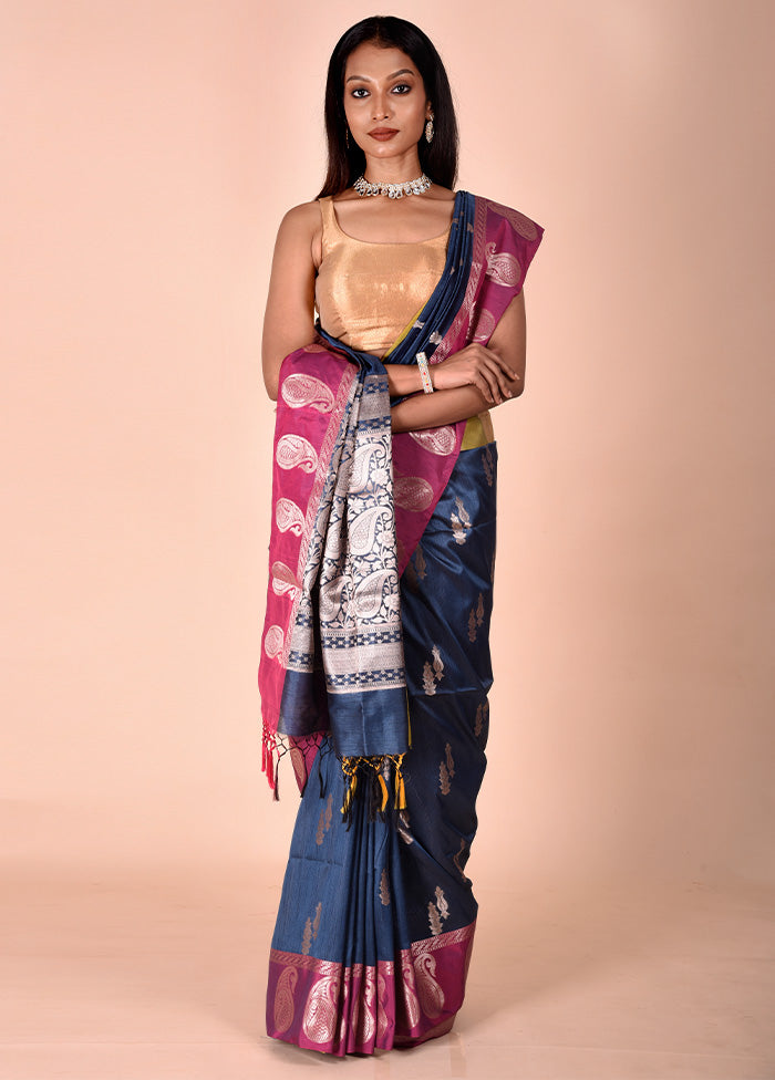 Blue Cotton Saree With Blouse Piece The Best Store To Get