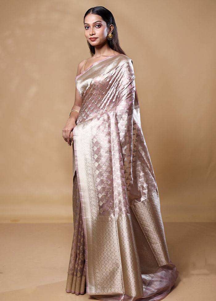 Pink Tissue Silk Saree With Blouse Piece Discount Sast