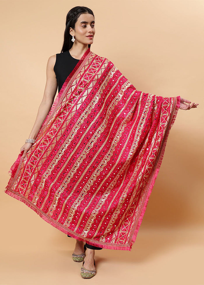 Magenta Chinon Phulkari Work Dupatta Cheap Sale Ebay