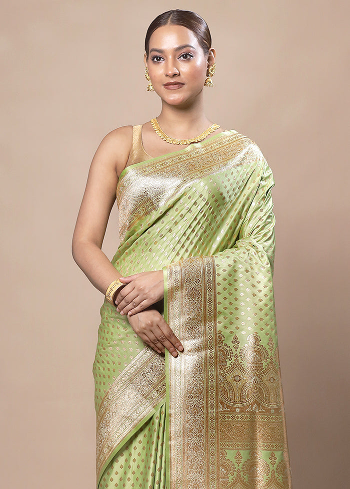 Green Banarasi Silk Saree With Blouse Piece Discount Eastbay