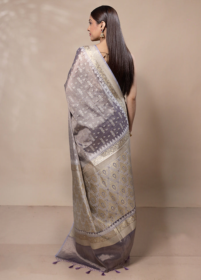 Grey Tissue Silk Saree With Blouse Piece Get To Buy For Sale