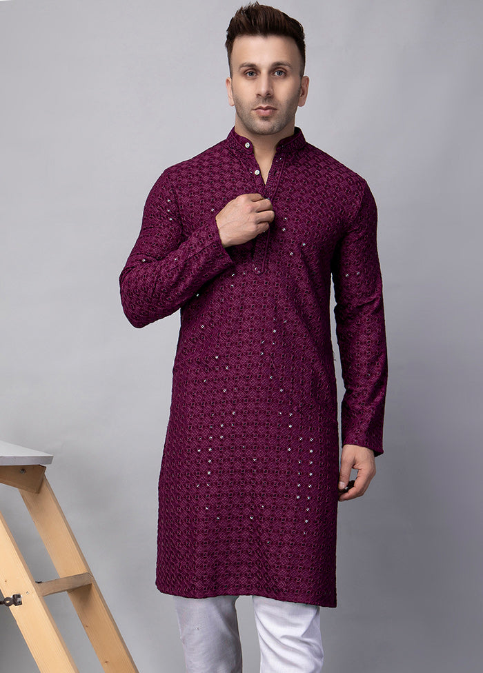 2 Pc Purple Viscose Kurta Pajama Set Online Online Cheap Online