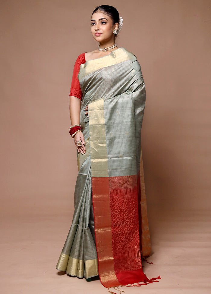 Green Handloom Kanchipuram Pure Silk Saree With Blouse Piece Footlocker Finishline Online