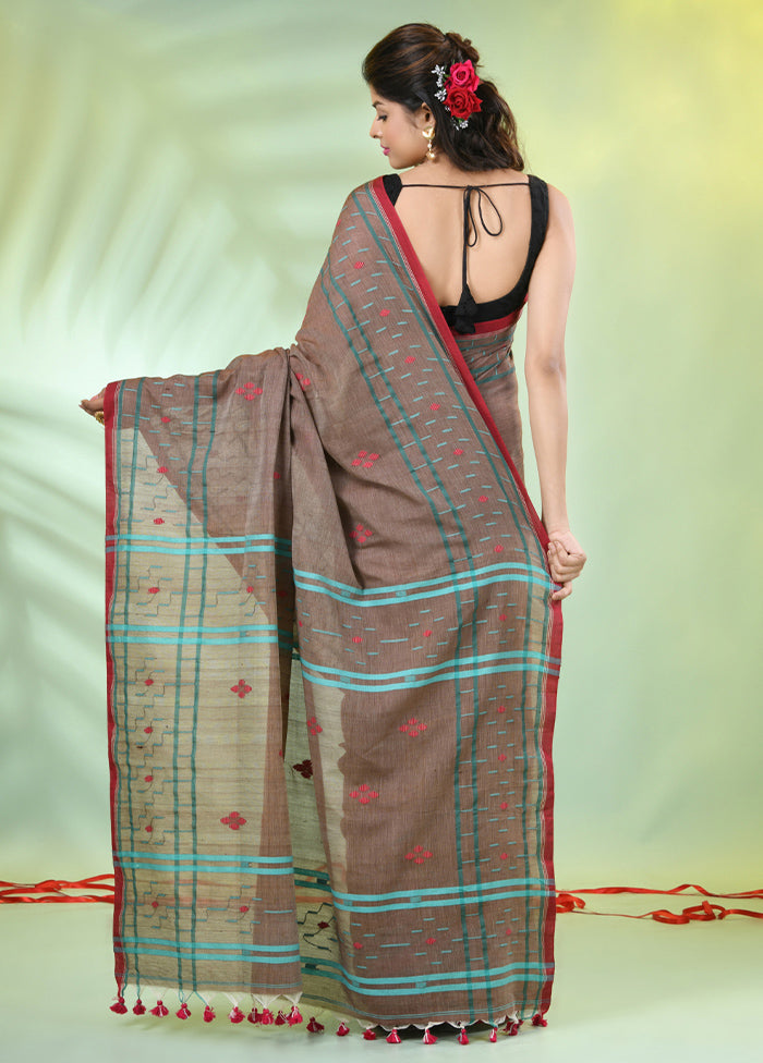 Beige Pure Cotton Saree With Blouse Piece Clearance Recommend