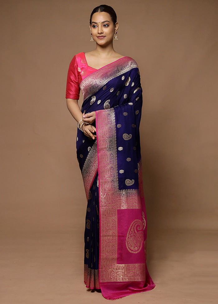 Blue Georgette Saree With Blouse Piece Outlet Pay With Paypal