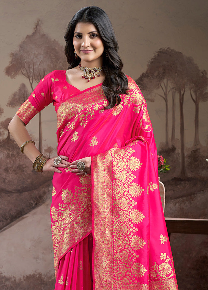 Pink Spun Silk Saree With Blouse Piece Shop Offer For Sale