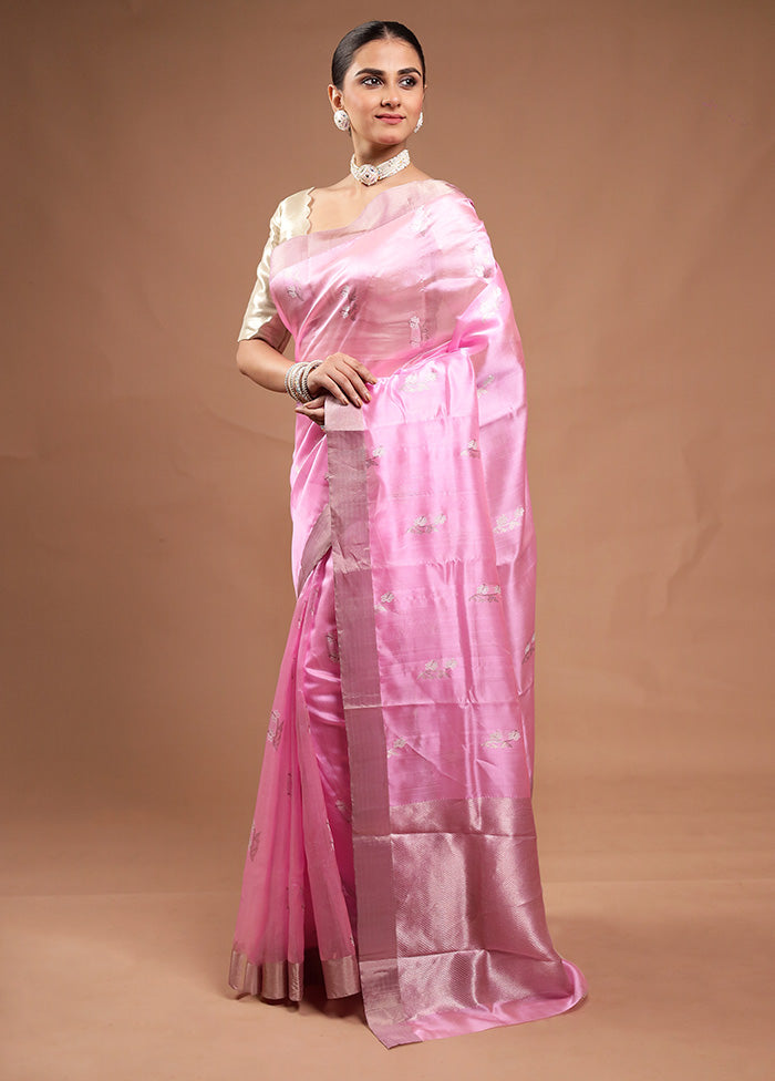 Pink Handloom Chanderi Pure Cotton Saree With Blouse Piece Buy Cheap Genuine