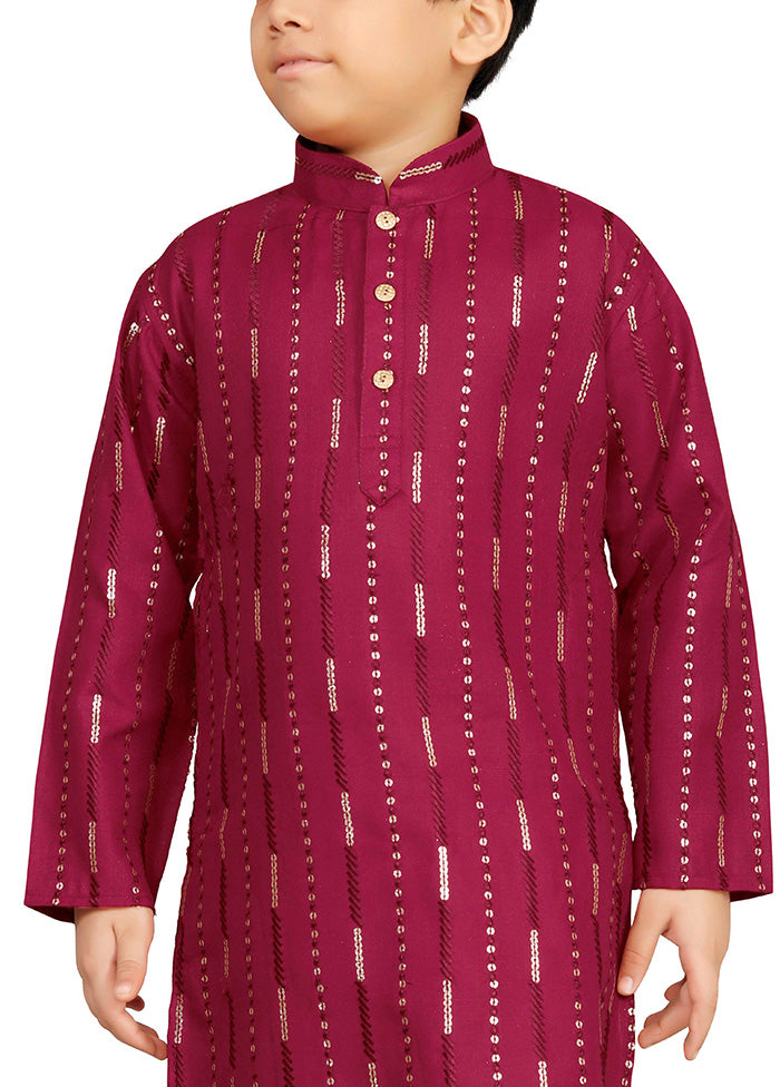 Maroon Cotton Silk Kurta Pajama Set Outlet Best Seller