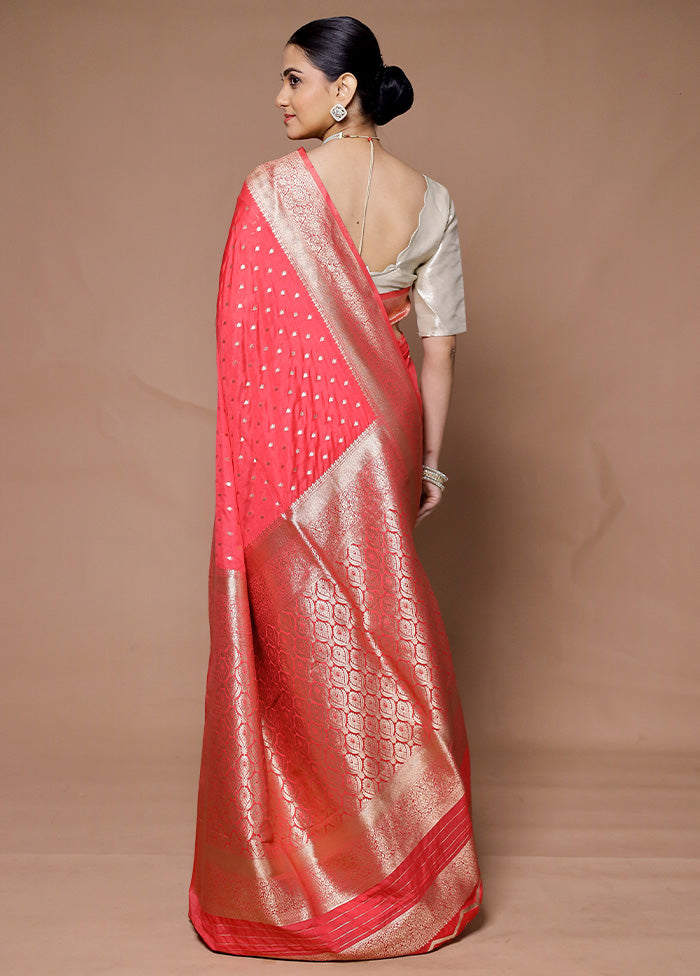 Pink Dupion Silk Saree With Blouse Piece 2025 Unisex