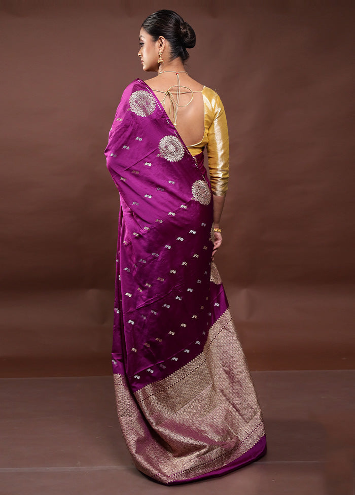 Purple Dupion Silk Saree With Blouse Piece Outlet Exclusive