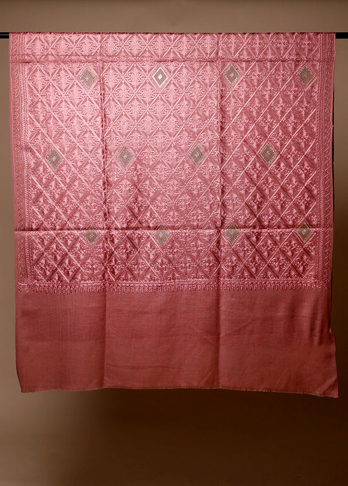 Peach Butta Work With Zari Woven Border Shawl Fashionable For Sale